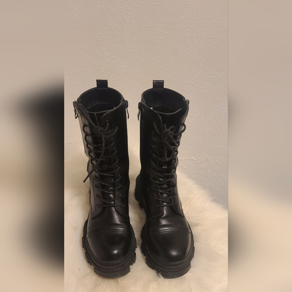 Elegant Black Women's Combat Boots